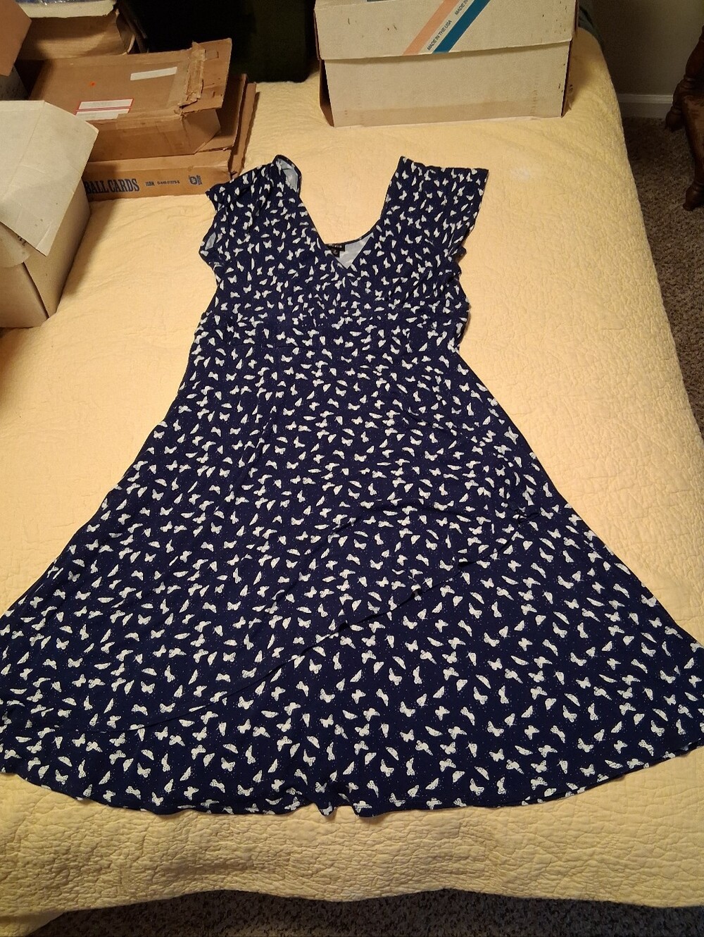 Women’s Torrid Navy Blue Butterfly Printed Fit-and-Flare Dress Size 18 - 20